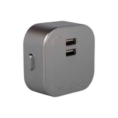 Розетка трекова подвійна USB 2.4 А, Unique Elegance Pandora (срібло) Розетка трекова подвійна USB 2.4 А, Unique Elegance Pandora (срібло)