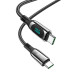 Кабель HOCO S51 Type-C to Type-C 100W, 1.2m, nylon, zinc+TPE connectors, Black