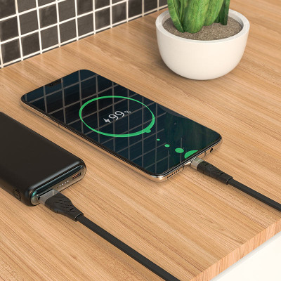 Кабель HOCO X53 USB to Type-C 3A, 1m, silicone, aluminum connectors, Black Кабель HOCO X53 USB to Type-C 3A, 1m, silicone, aluminum connectors, Black