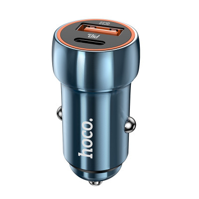 Автомобільний зарядний пристрій HOCO Z46A Blue whale PD20W+QC3.0 car charger Sapphire Blue Автомобільний зарядний пристрій HOCO Z46A Blue whale PD20W+QC3.0 car charger Sapphire Blue