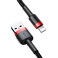 Кабель Baseus Cafule Cable USB For Lightning 2.4A 1m Red+Black Кабель Baseus Cafule Cable USB For Lightning 2.4A 1m Red+Black