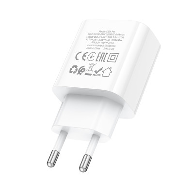Мережевий зарядний пристрій HOCO C76A Pro Majestic single port PD30W charger White Мережевий зарядний пристрій HOCO C76A Pro Majestic single port PD30W charger White