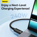 Кабель Baseus Tungsten Gold Fast Charging Data Cable Type-C to Type-C 240W 2m Black
