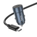 Автомобільний зарядний пристрій HOCO Z57 Glorious single-port PD30W car charger set (C to C) Metal Gray