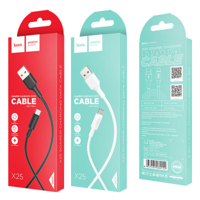 Кабель HOCO X25 USB to Type-C 2A, 1m, PVC, PVC connectors, White Кабель HOCO X25 USB to Type-C 2A, 1m, PVC, PVC connectors, White