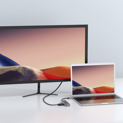 USB-Hub HOCO HB23 Easy view Type-C multifunction adapter(HDTV+USB3.0+USB2.0+RJ45+PD) Metal Gray USB-Hub HOCO HB23 Easy view Type-C multifunction adapter(HDTV+USB3.0+USB2.0+RJ45+PD) Metal Gray