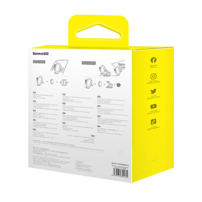 Автотримач для телефона Baseus UltraControl Pro Series Clamp-Type Car Holder Set Cluster Black