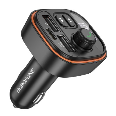 АЗП з FM-модулятором BOROFONE BC59 Heroic car BT FM transmitter Black