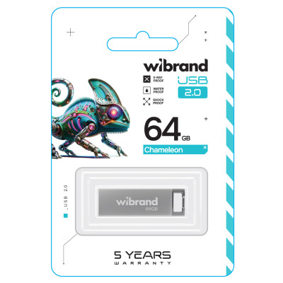 Флеш-накопичувач Wibrand USB 2.0 Chameleon 64Gb Silver