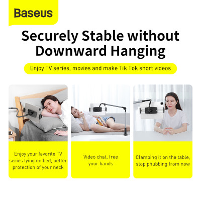 Тримач для мобiльного Baseus Otaku life rotary adjustment lazy holder Pro（Applicable for phone/ ipad) gray