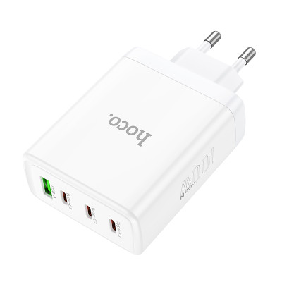 Мережевий зарядний пристрій HOCO N31 Leader PD100W four-port(3C1A) fast charger White Мережевий зарядний пристрій HOCO N31 Leader PD100W four-port(3C1A) fast charger White