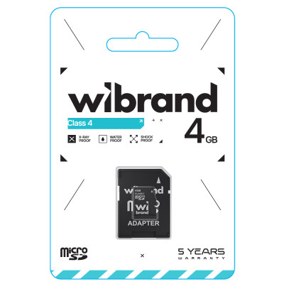 Карта пам'яті microSDHC Wibrand 4Gb class 4 (adapter SD) Карта пам'яті microSDHC Wibrand 4Gb class 4 (adapter SD)