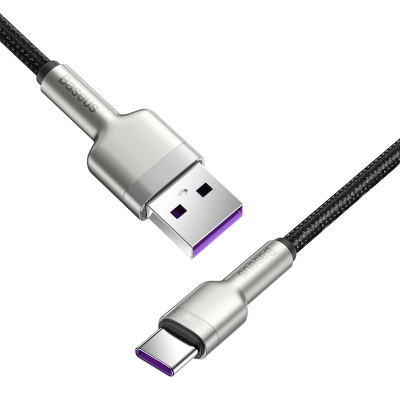 Кабель Baseus Cafule Series Metal Data Cable USB to Type-C 66W 0.25m Black Кабель Baseus Cafule Series Metal Data Cable USB to Type-C 66W 0.25m Black