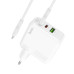 Мережевий зарядний пристрій HOCO C115A Header PD65W GaN  three-port(2C1A) charger set(Type-C to Type-C) White