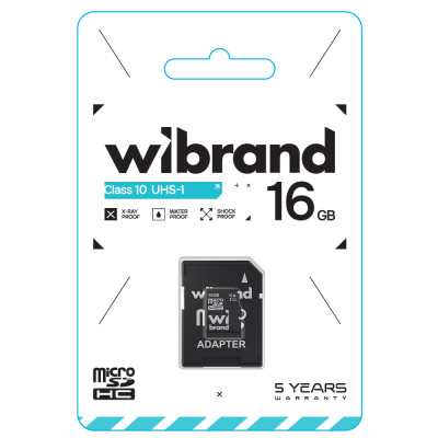 Карта пам'яті microSDHC (UHS-1) Wibrand 16Gb class 10 (adapter SD) Карта пам'яті microSDHC (UHS-1) Wibrand 16Gb class 10 (adapter SD)
