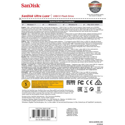 Флеш-накопичувач SanDisk USB 3.1 Ultra Luxe 256Gb (150Mb/s) Флеш-накопичувач SanDisk USB 3.1 Ultra Luxe 256Gb (150Mb/s)