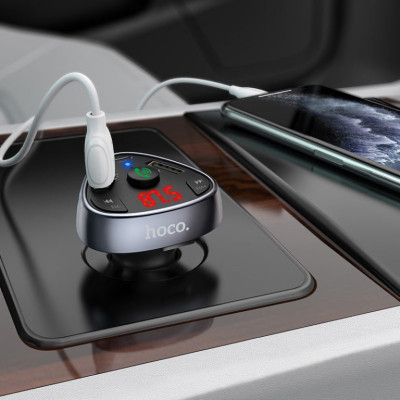 АЗП з FM-модулятором HOCO E51 Road treasure car BT FM transmitter Black АЗП з FM-модулятором HOCO E51 Road treasure car BT FM transmitter Black