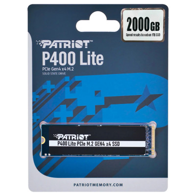 Накопичувач SSD M.2 Patriot P400 Lite 2TB NVMe 2280 PCIe 4.0 3D TLC Накопичувач SSD M.2 Patriot P400 Lite 2TB NVMe 2280 PCIe 4.0 3D TLC