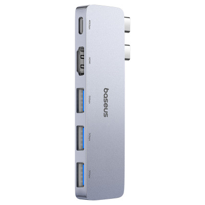 USB-хаб Baseus UltraJoy Series 5-Port HUB Space Grey (USB-C*2 to USB-C 40Gbps*1+HDMI 4K@30Hz*1+USB3.0*3) USB-хаб Baseus UltraJoy Series 5-Port HUB Space Grey (USB-C*2 to USB-C 40Gbps*1+HDMI 4K@30Hz*1+USB3.0*3)