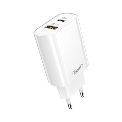 Мережевий зарядний пристрій REMAX Jane Series QC3.0+PD 20W GaN Fast Charger RP-U37 EU-White Мережевий зарядний пристрій REMAX Jane Series QC3.0+PD 20W GaN Fast Charger RP-U37 EU-White