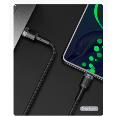 Кабель Baseus Cafule PD2.0 60W flash charging USB cableType-C-Type-C (20V 3A)2M Gray+Black