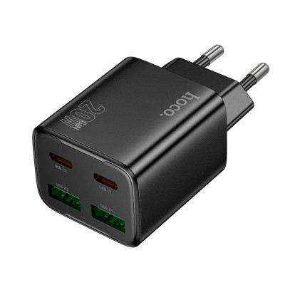 Мережевий зарядний пристрій HOCO N55 Fundador four-port PD20W(2C2A) charger Black Мережевий зарядний пристрій HOCO N55 Fundador four-port PD20W(2C2A) charger Black