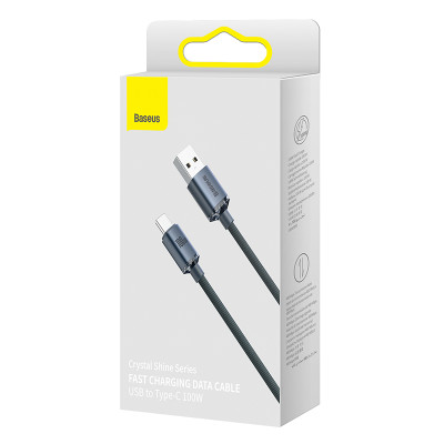 Кабель Baseus Crystal Shine Series Fast Charging Data Cable USB to Type-C 100W 2m Black