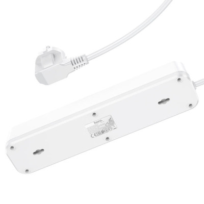 Мережевий подовжувач HOCO NS1 Aura 4-bit extension cable socket(including 1C2A PD20W fast charge) White Мережевий подовжувач HOCO NS1 Aura 4-bit extension cable socket(including 1C2A PD20W fast charge) White