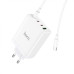 Мережевий зарядний пристрій HOCO N31 Leader PD100W four-port(3C1A) fast charger set(Type-C to Type-C) White Мережевий зарядний пристрій HOCO N31 Leader PD100W four-port(3C1A) fast charger set(Type-C to Type-C) White