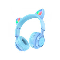 Бездротові накладні навушники HOCO W39 Cat ear kids BT headphones Blue