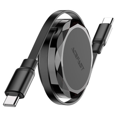 Кабель ACEFAST C13-03 USB-C to USB-C dual retraction charging data cable Black Кабель ACEFAST C13-03 USB-C to USB-C dual retraction charging data cable Black