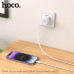 Мережевий зарядний пристрій з кабелем HOCO C148A Charm single port PD30W charger set (C to iP) (EU) White