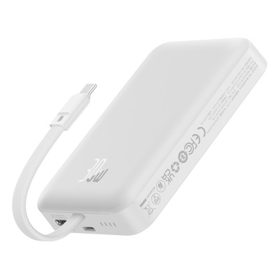 Зовнішній акумулятор Baseus Magnetic Mini Wireless Fast Charge Power Bank Type-C Edition 10000mAh 30W Stellar White Зовнішній акумулятор Baseus Magnetic Mini Wireless Fast Charge Power Bank Type-C Edition 10000mAh 30W Stellar White