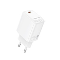 Мережевий зарядний пристрій BOROFONE BN28 Fuente single port PD30W charger (EU) White Мережевий зарядний пристрій BOROFONE BN28 Fuente single port PD30W charger (EU) White