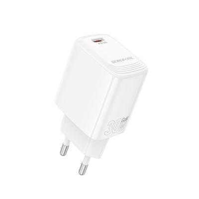 Сетевое зарядное устройство BOROFONE BN28 Fuente single port PD30W charger (EU) White Сетевое зарядное устройство BOROFONE BN28 Fuente single port PD30W charger (EU) White