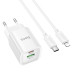Мережевий зарядний пристрій HOCO C149A Charm PD30W+QC3.0 charger set(C to iP) White