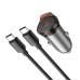 Автомобільний зарядний пристрій HOCO NZ16 Rigorous single port PD30W car charger set(C to C) Metal Grey Автомобільний зарядний пристрій HOCO NZ16 Rigorous single port PD30W car charger set(C to C) Metal Grey