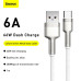 Кабель Baseus Cafule Series Metal Data Cable USB to Type-C 66W 1m White Кабель Baseus Cafule Series Metal Data Cable USB to Type-C 66W 1m White