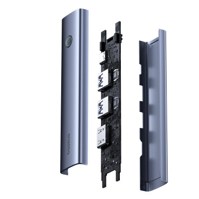 USB-хаб Baseus UltraJoy Series 5-Port HUB AIR Space Grey（Type-C to HDMI4K@60Hz*1+USB3.0*2+PD*1+RJ45*1）