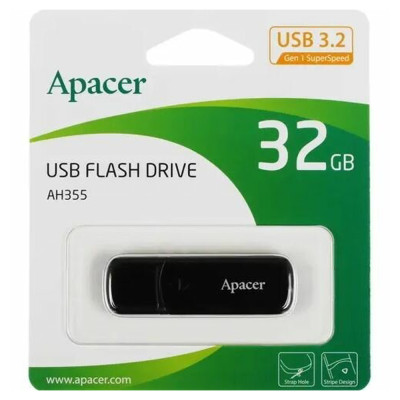 Флеш-накопичувач Apacer USB 3.2 Gen 1 AH355 32Gb Black