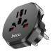 Мережевий адаптер HOCO AC6 Unimpeded universal conversion plug Black Мережевий адаптер HOCO AC6 Unimpeded universal conversion plug Black