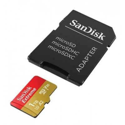 Карта пам'яті microSDXC (UHS-1 U3) SanDisk Extreme A2 1TB class 10 V30 (R190MB/s,W130MB/s) (adapter SD)