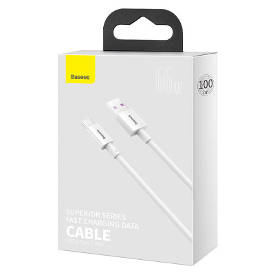 Кабель Baseus Superior Series USB to Type-C 66W 1m White Кабель Baseus Superior Series USB to Type-C 66W 1m White