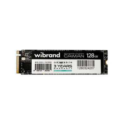 Накопичувач SSD M.2 Wibrand Caiman 128GB NVMe 2280 PCIe 3.0 3D NAND Накопичувач SSD M.2 Wibrand Caiman 128GB NVMe 2280 PCIe 3.0 3D NAND