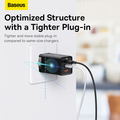 Мережевий зарядний пристрій з кабелем Baseus GaN5 Pro Fast Charger 2C+U 65W EU Black(Baseus Xiaobai charging Cable Type-C to Type-C 100W) Мережевий зарядний пристрій з кабелем Baseus GaN5 Pro Fast Charger 2C+U 65W EU Black(Baseus Xiaobai charging Cable Type-C to Type-C 100W)