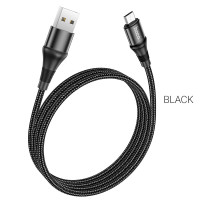 Кабель HOCO X50 USB to Micro 2.4A, 1m, nylon, aluminum connectors, Black Кабель HOCO X50 USB to Micro 2.4A, 1m, nylon, aluminum connectors, Black