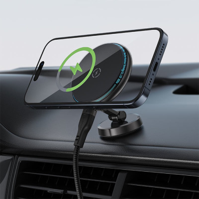 Автотримач для телефона з БЗП ACEFAST D30 magnetic folding wireless charging car holder Black