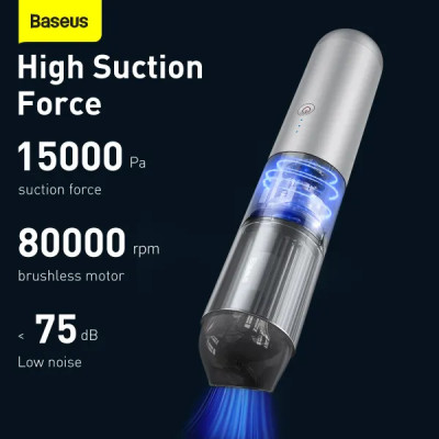 Автомобільний пилосос Baseus A3 Car Vacuum Cleaner （15000pa）Silver