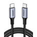 Кабель UGREEN US316 USB-C Cable Aluminum Case with Braided 1m (Black) (UGR-70427)