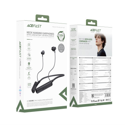 Бездротові спортивні навушники ACEFAST N8 neck hanging wireless earphones Black Бездротові спортивні навушники ACEFAST N8 neck hanging wireless earphones Black